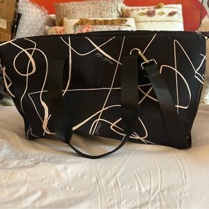 Mali + Lili Black and White Abstract Weekender Bag